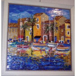 Bateau en  image mosaïque  et mosaïque maritime