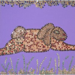 Lapin en mosaïque modèle pour loisirs créatif