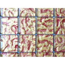 Doré et rouge cuivre série mosaïque botanic 5 cm épaisseur 8 mm vendu à la pièce