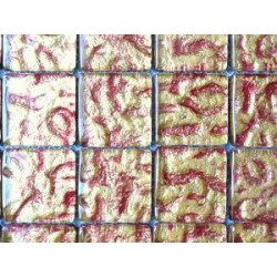 Mosaique rouge cuivré et doré brillant botanic 8 mm épaisseur par plaque de 32 cm