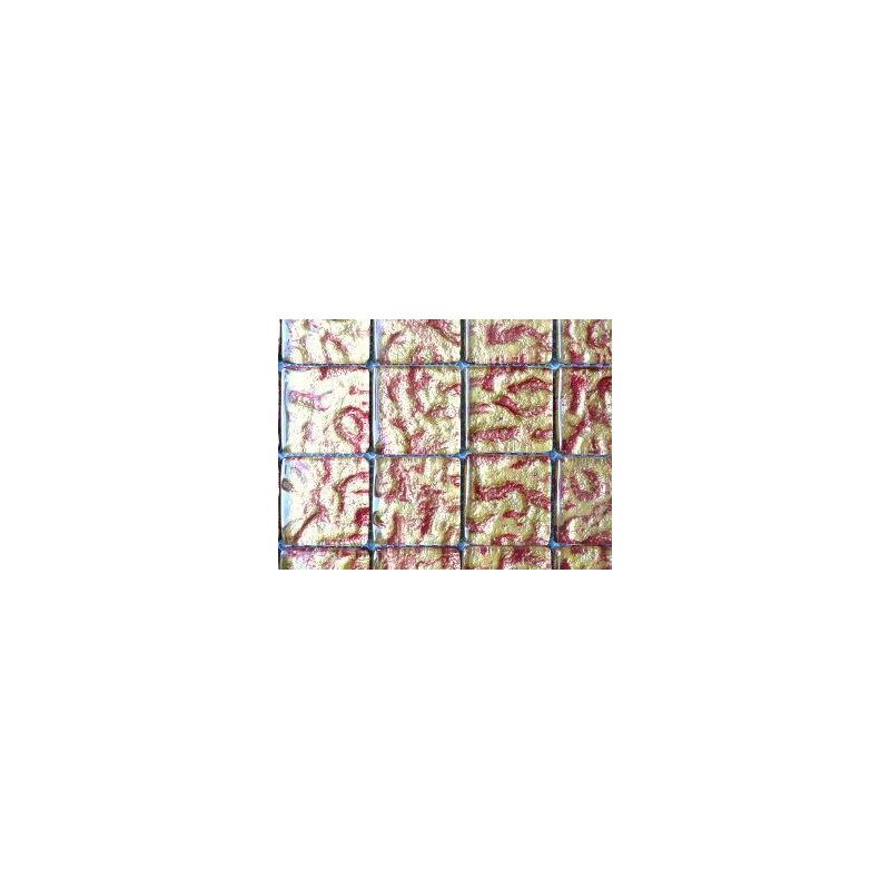 Mosaique rouge cuivré et doré brillant botanic 8 mm épaisseur par plaque de 32 cm