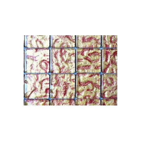 Mosaique rouge cuivré et doré brillant botanic 8 mm épaisseur par plaque de 32 cm