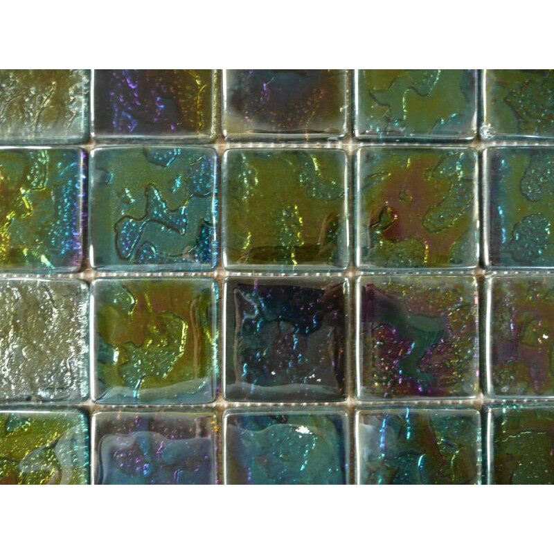 Noir nacré série mosaïque botanic carré 5 cm épaisseur  8 mm vendu à la pièce