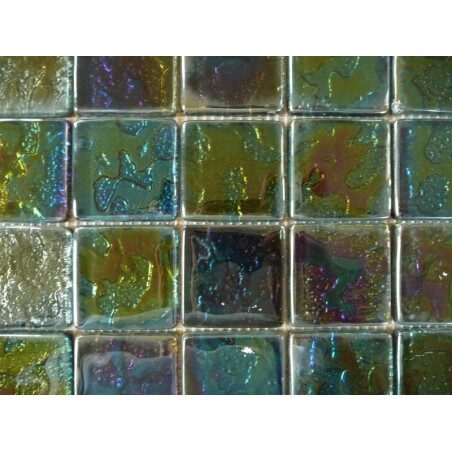 Noir nacré série mosaïque botanic carré 5 cm épaisseur  8 mm vendu à la pièce