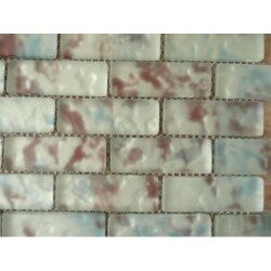 Bleu et grenat mat rectangle 7.5 cm par 2.5 cm épaisseur 6 mm vendu à la pièce