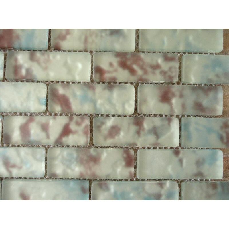 Bleu et grenat mat rectangle 7.5 cm par 2.5 cm épaisseur 6 mm vendu à la pièce