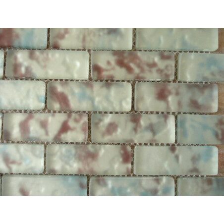 Bleu et grenat mat rectangle 7.5 cm par 2.5 cm épaisseur 6 mm vendu à la pièce