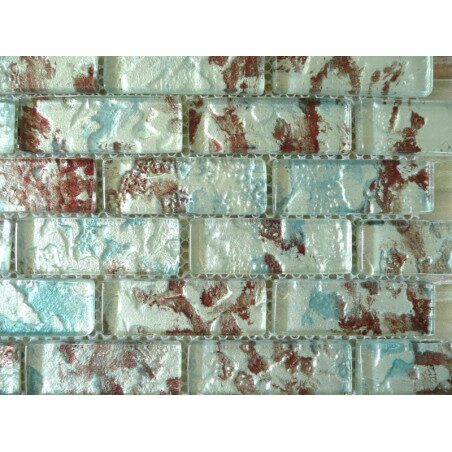 Bleu et grenat brillant rectangle 7.5 cm par 2.5 cm épaisseur 6 mm vendu à la pièce