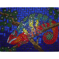 Salamandre en mosaïque modèle à reproduire en loisir créatif