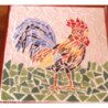 Coq avec verre modèle mosaïque