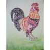 Coq avec verre modèle mosaïque