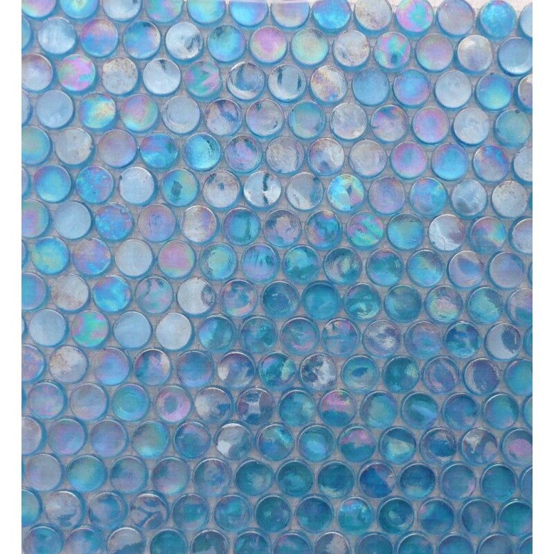 Bleu cyan bille de verre nacré rond translucide par 100 g