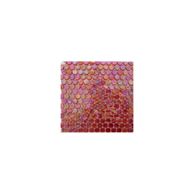 Rouge orange rond bille de verre nacré translucide par 100g
