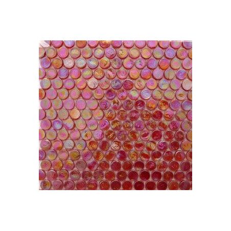 Rouge orange rond bille de verre nacré translucide par 100g