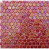 Rouge orange rond bille de verre nacré translucide par 100g