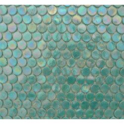 Vert turquoise rond bille de verre nacré par 100g