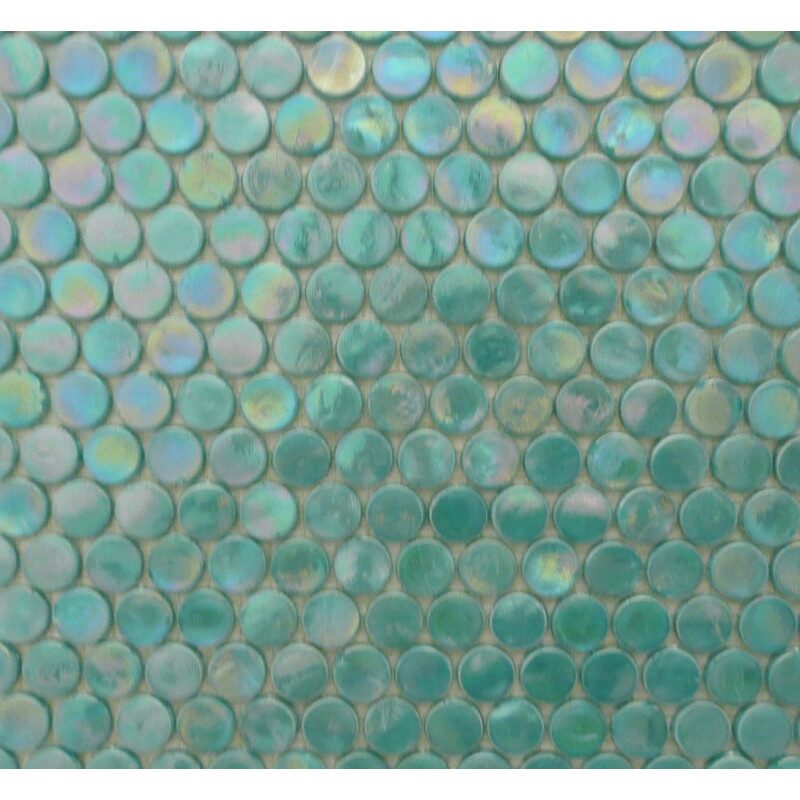 Vert turquoise rond bille de verre nacré par 100g