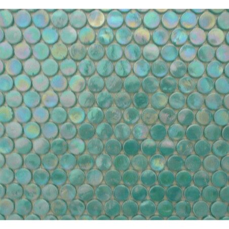 Vert turquoise rond bille de verre nacré par 100g