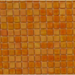 Mosaïque orange clair émaux de Venise vendu par 25 carreaux de 1.5 par 1.5cm