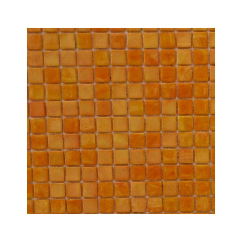 Mosaïque orange clair émaux de Venise vendu par 25 carreaux de 1.5 par 1.5cm