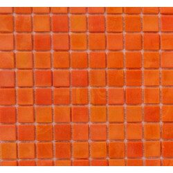 Mosaïque orange foncé émaux de Venise vendu par 25 carreaux de 1.5 par 1.5cm