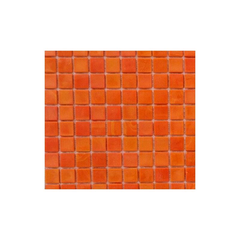 Mosaïque orange foncé émaux de Venise vendu par 25 carreaux de 1.5 par 1.5cm