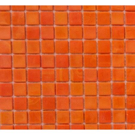 Mosaïque orange foncé émaux de Venise vendu par 25 carreaux de 1.5 par 1.5cm