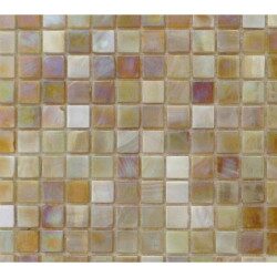 Mosaïque brun ambre nacré émaux de Venise vendu par 25 carreaux de 1.5 par 1.5cm