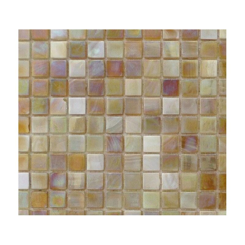 Mosaïque brun ambre nacré émaux de Venise vendu par 25 carreaux de 1.5 par 1.5cm