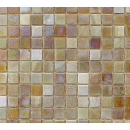 Mosaïque brun ambre nacré émaux de Venise vendu par 25 carreaux de 1.5 par 1.5cm