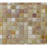 Mosaïque brun ambre nacré émaux de Venise vendu par 25 carreaux de 1.5 par 1.5cm