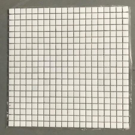 Blanc mosaïque pâte de verre blanc 1.5 cm par plaque 32.5 cm