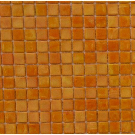 Orange  clair mosaïque orange émaux Venise 1.5 cm par plaque 32.7 cm