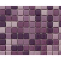 Mosaïque rose mauve émaux de verre 2 cm épaisseur 7 mm par 25 carreaux
