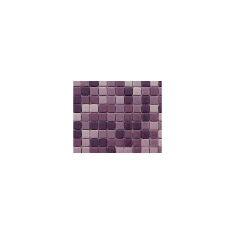 Mosaïque rose mauve émaux de verre 2 cm épaisseur 7 mm par 25 carreaux