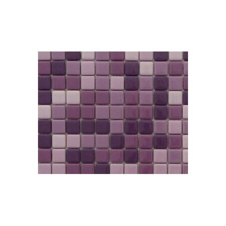 Mosaïque rose mauve émaux de verre 2 cm épaisseur 7 mm par 25 carreaux