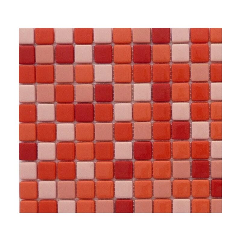 Mosaïque orange foncé émaux de verre 2 cm épaisseur 7 mm par 25 carreaux