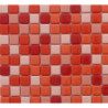 Mosaïque orange foncé émaux de verre 2 cm épaisseur 7 mm par 25 carreaux