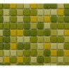 Mosaïque vert tendre émaux de verre 2 cm épaisseur 7 mm par 25 carreaux