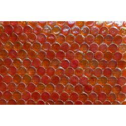 Orange rond bille de verre nacré par 100 g
