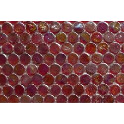 Rouge mosaïque rouge foncé rond verre nacré par plaque de 29 cm