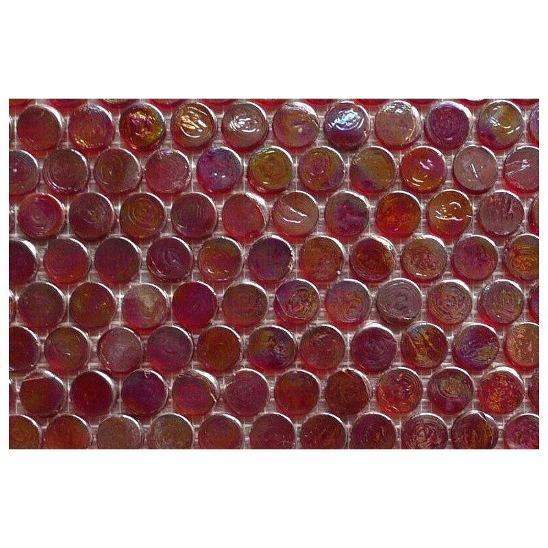 Rouge mosaïque rouge foncé rond verre nacré par plaque de 29 cm