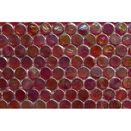 Rouge mosaïque rouge foncé rond verre nacré par plaque de 29 cm