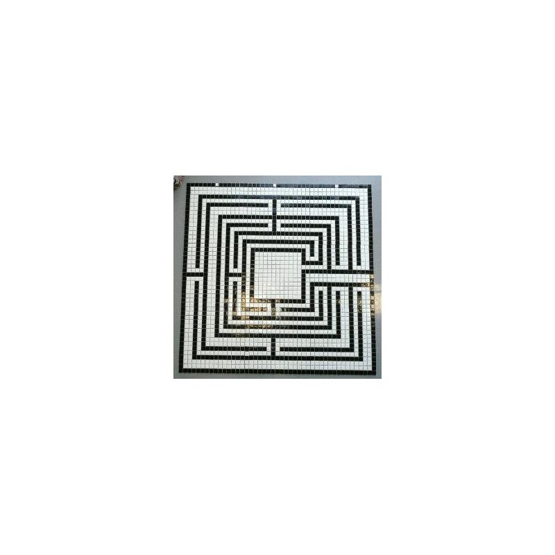 Mosaique pâte de verre décor labyrinthe n°1 en pates de verre 1m² pour douche