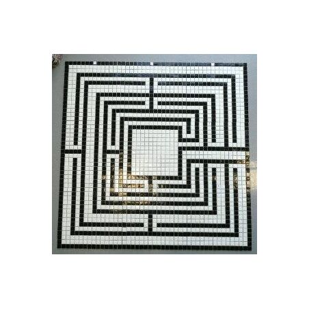 Mosaique pâte de verre décor labyrinthe n°1 en pates de verre 1m² pour douche