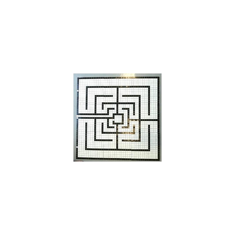 Mosaique pâte de verre décor labyrinthe n°2 pâtes de verre 1m² pour sol et mur