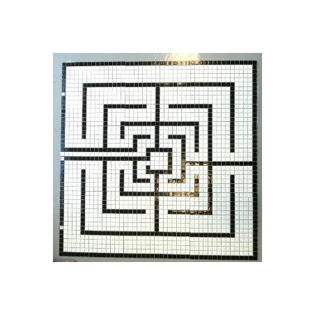 Mosaique pâte de verre décor labyrinthe n°2 pâtes de verre 1m² pour sol et mur