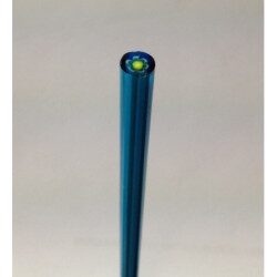 Millefiori bleu cyan fleur blanche tige de verre pour mosaïque diamètre de 4 à 6 mm 30 cm