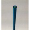 Millefiori bleu cyan fleur blanche tige de verre pour mosaïque diamètre de 4 à 6 mm 30 cm