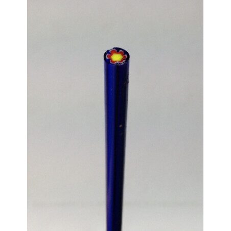 Millefiori bleu cobalt fleur rouge tige de verre pour mosaïque diamètre de 4 à 6 mm 30 cm